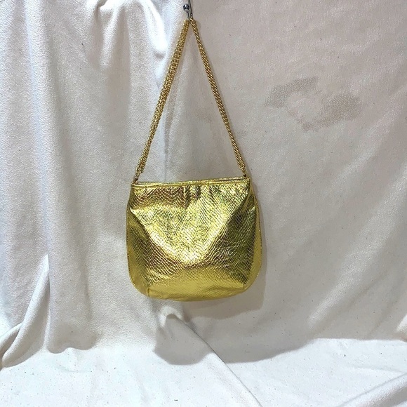 Magid Gold faux skin pattern Handmade In Italy mini bag - Picture 1 of 7
